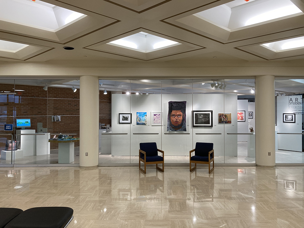 18th art student exhibition viewed from lobby